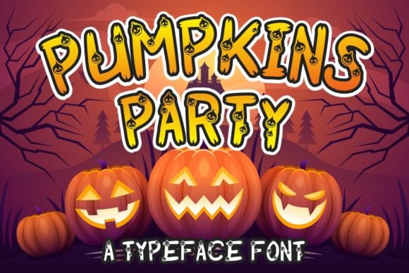 Pumpkins Party Font for Spooky Editorial Designs